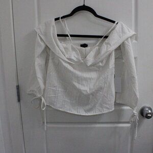 3/$30 NWT Majorelle Cold Shoulder Long Sleeve Top White Eyelet Design XS Revolve